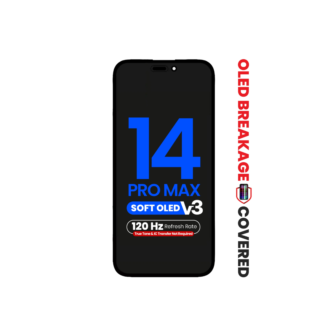 Ensamblaje OLED para iPhone 14 Pro Max (NO SE REQUIERE Programación True Tone ni Transferencia IC) (Reemplazo QV8 V3 / Suave / 120 Hz)