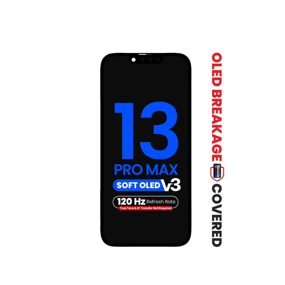 Ensamblaje OLED para iPhone 13 Pro Max (NO REQUIERE programación True Tone ni transferencia de IC) (Reemplazo QV8 V3 / Suave / 120 Hz)