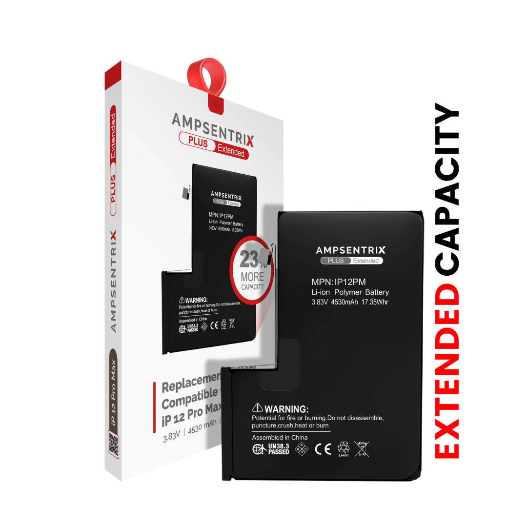 Replacement Battery For iPhone 12 Pro Max (AmpSentrix Plus Extended)
