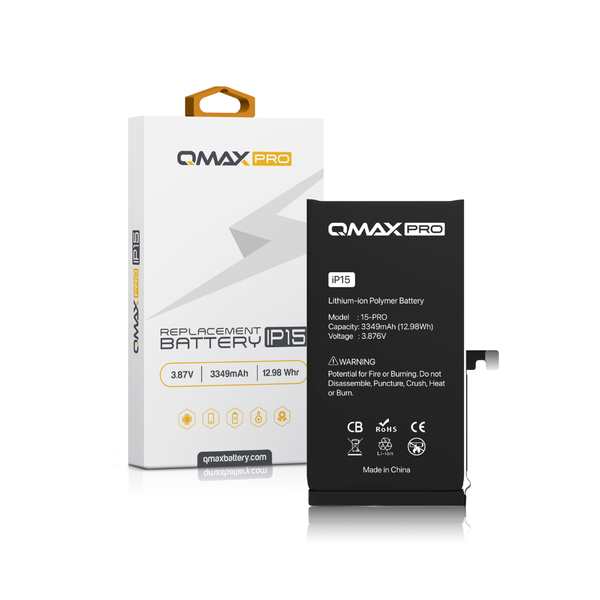 QMAX Pro Replacement Battery for iPhone 15 (3349 mAh)