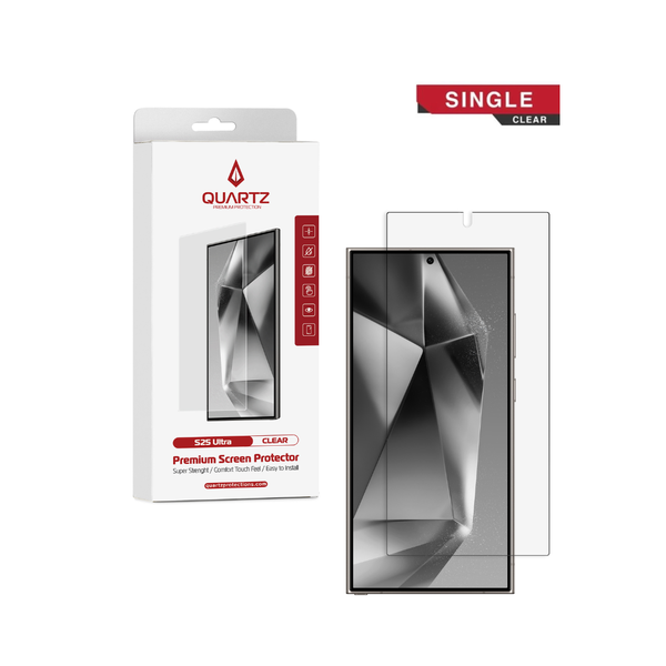QUARTZ Clear Tempered Glass for Galaxy S25 Ultra (Single Pack)