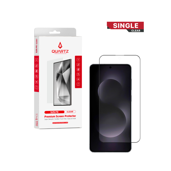 QUARTZ Clear Tempered Glass for Galaxy S25 FE (Single Pack)
