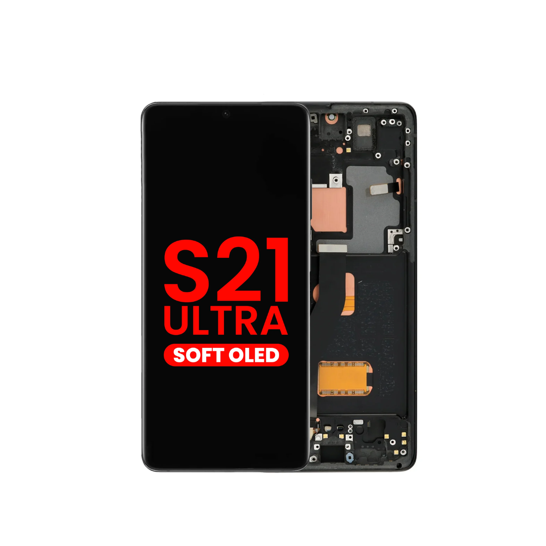Samsung Galaxy S21 Ultra G998 OLED Assembly w/Frame (PHANTOM BLACK) (Aftermarket)