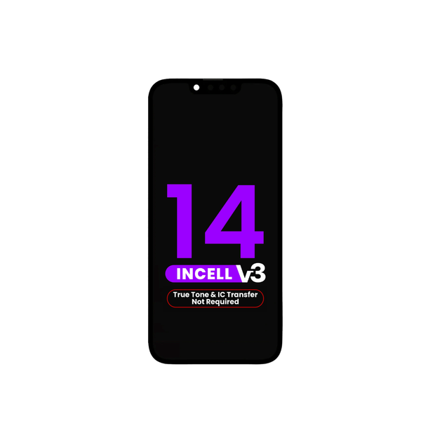 Conjunto LCD para iPhone 14 (Programación True Tone y transferencia de CI NO NECESARIAS) (Incell de recambio / QV7 V3)