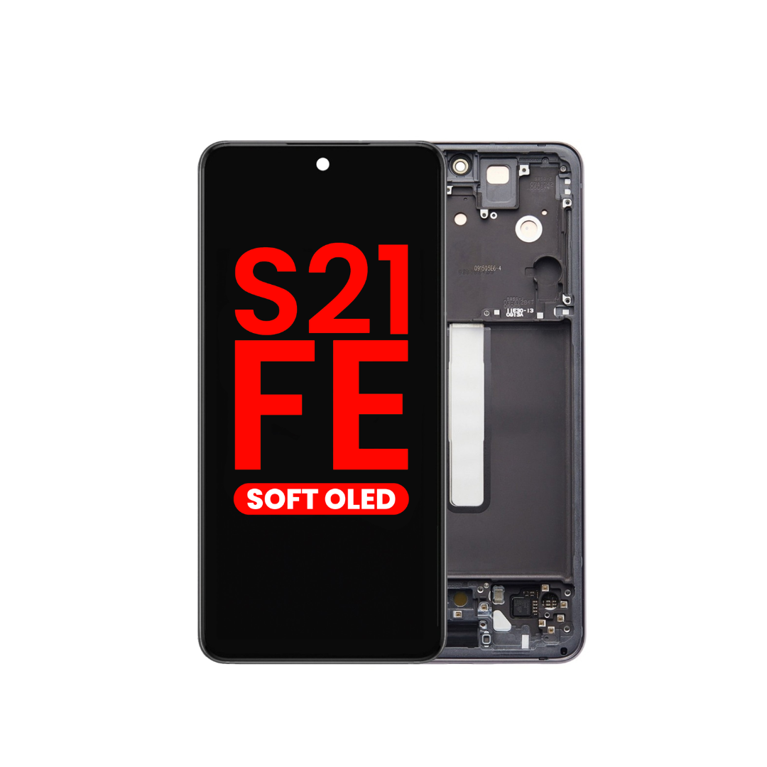 OLED Assembly with Frame for Galaxy S21 FE (G990) (GRAPHITE) (Aftermarket OLED)