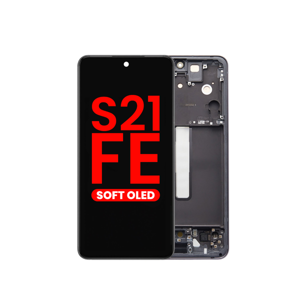 OLED Assembly with Frame for Galaxy S21 FE (G990) (GRAPHITE) (Aftermarket OLED)