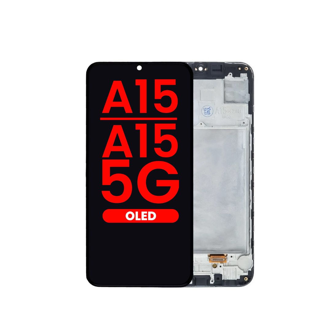 Ensamblaje de OLED con marco para Samsung Galaxy A15 4G (A155/2023)/A15 5G (A156/2023) (OLED de repuesto)