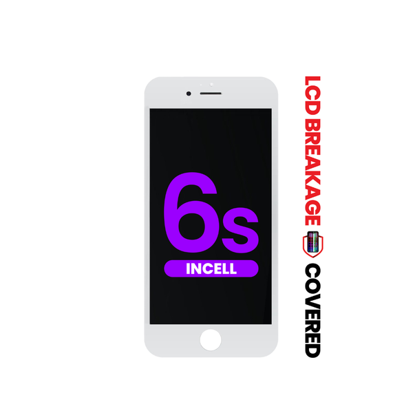 Montaje de LCD con placa de acero para iPhone 6S (BLANCO) (Incell de posventa / QV7) (Rotura de LCD exclusiva)
