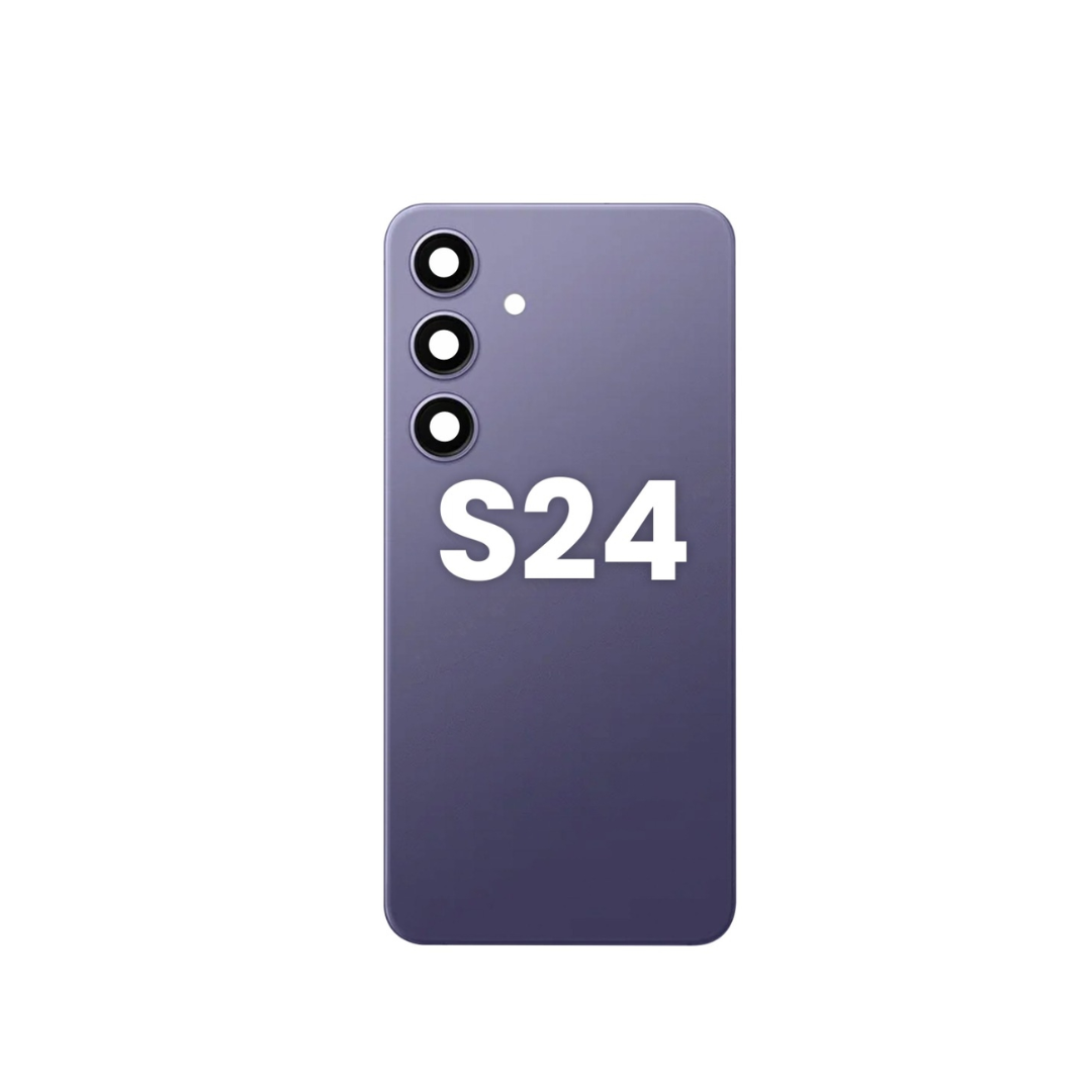 Tapa trasera de cristal con lente de cámara y adhesivo para Galaxy S24 (VIOLETA COBALTO)