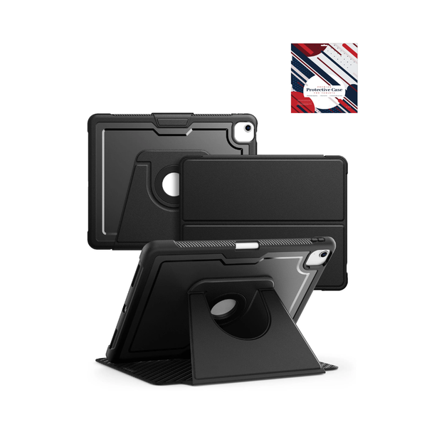 Funda magnética de piel con soporte giratorio y portalápices - NEGRA para iPad Air 11 2024 / 10 2022 (10,9") / Air 4 / Air 5 / Pro 11 (1.ª / 2.ª / 3.ª / 4.ª generación)