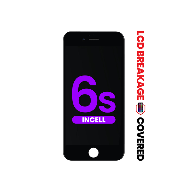 Conjunto LCD con placa de acero para iPhone 6S (NEGRO) (Incell / QV7 no original)(Rotura de LCD exclusiva)