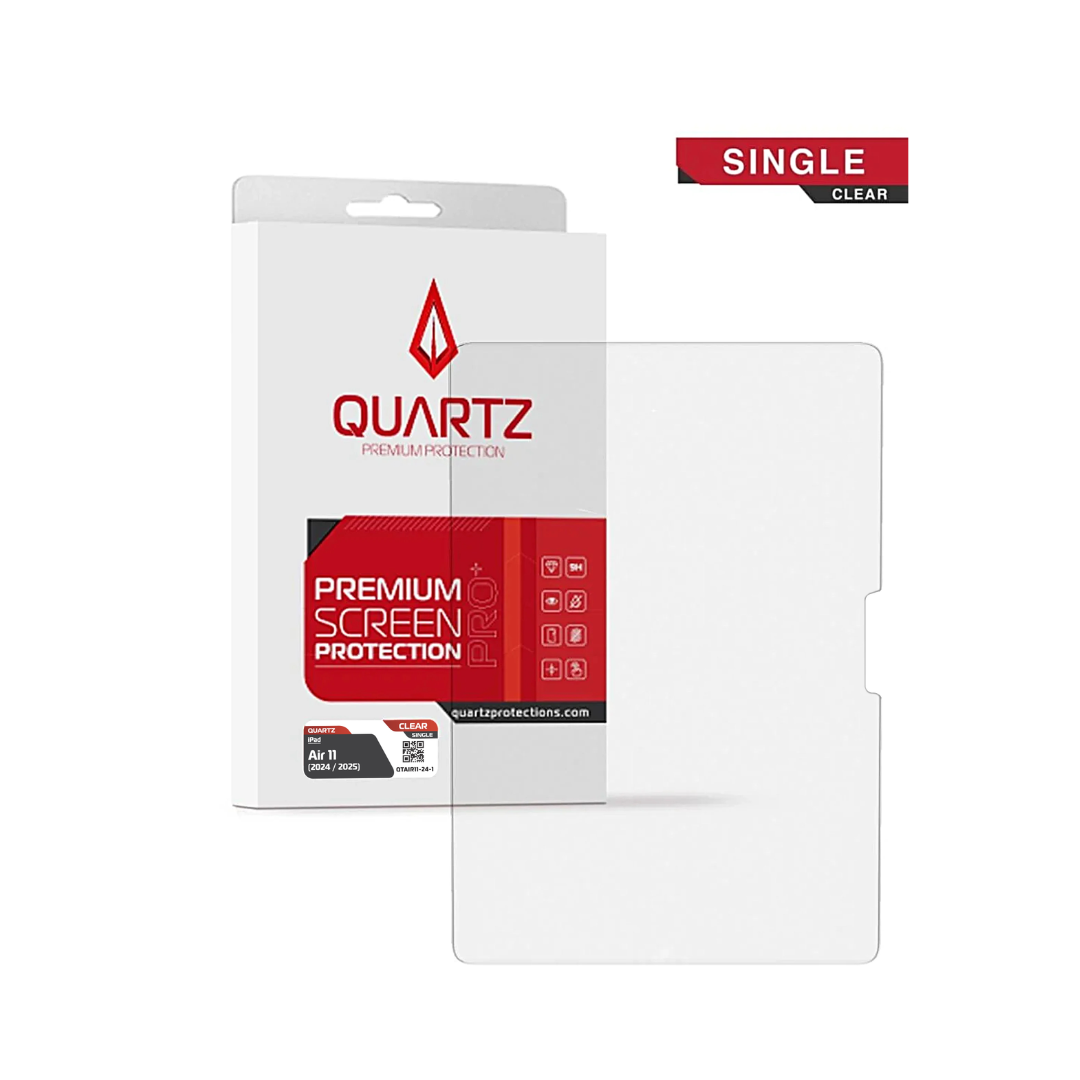 QUARTZ Cristal Templado Transparente para iPad Air 11 (2024 / 2025 / 2026) (Paquete Individual)