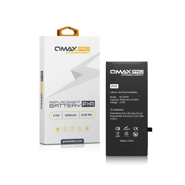 QMAX Pro Extended Capacity Replacement Battery for iPhone XR (3530 mAh)