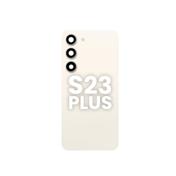 Tapa Trasera con Lente de Cámara y Adhesivo para Galaxy S23 Plus (CREMA)