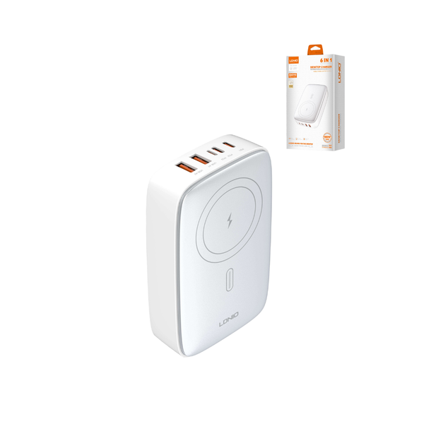 LDNIO Q4010 2x USB A+ 2x USB C Desktop + Wireles Charger (140W) (SILVER)