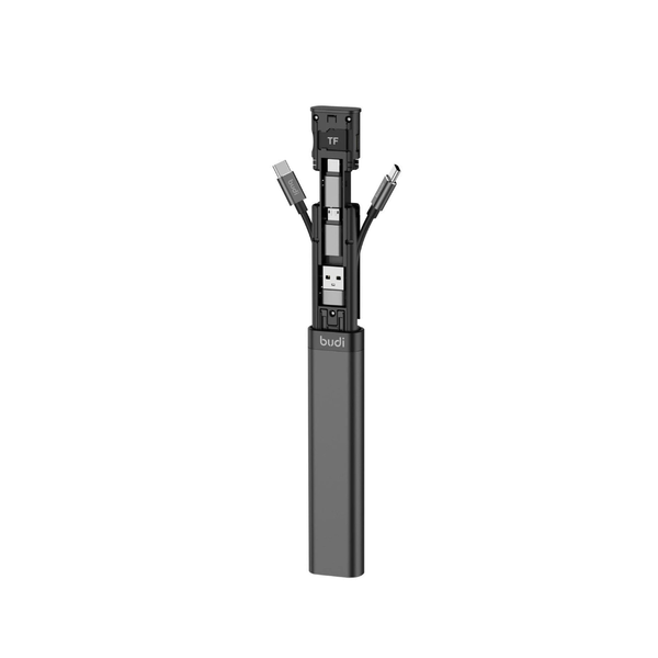 Budi 9 in 1 Essential Travel Charging & Data Sync Cable Stick - BLACK