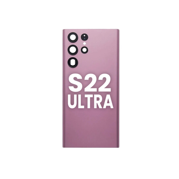 Cubierta Trasera con Lente de Cámara y Adhesivo para Galaxy S22 Ultra (BURDEOS)