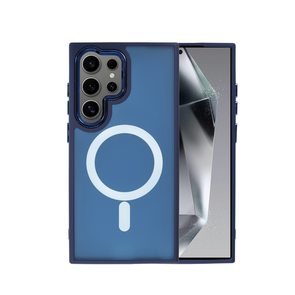 Funda de carga inalámbrica magnética para Samsung Galaxy S22 Ultra - AZUL MARINO