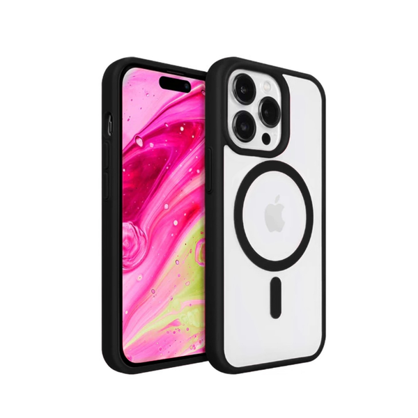 Estuche de carga inalámbrica - NEGRO (cierre inferior completo) para iPhone 14 Pro Max