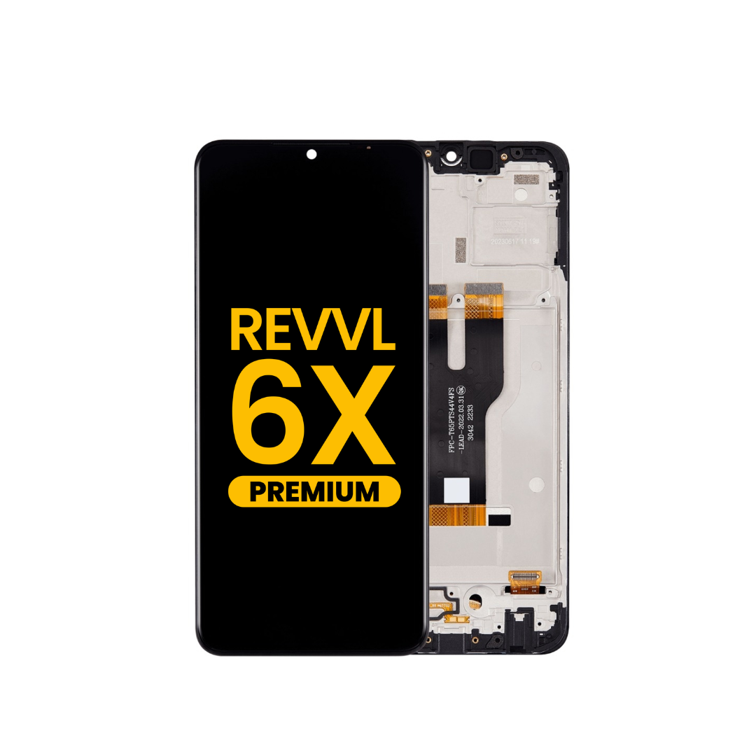Conjunto de pantalla LCD con marco T-Mobile Revvl 6X 5G (NEGRO) (Premium)