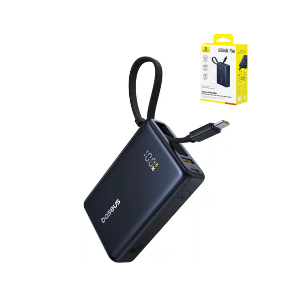 BASEUS PicoGo Digital Display Power Bank (45W) (10000mAh) (COSMIC BLACK)