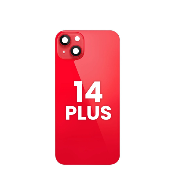 Back Glass with Frame and MagSafe Magnet for iPhone 14 Plus  (NO LOGO) (RED)