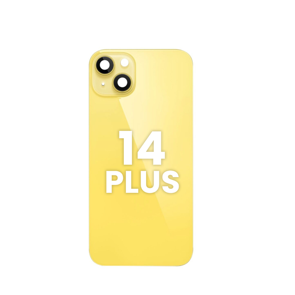 Back Glass with Frame and MagSafe Magnet for iPhone 14 Plus  (NO LOGO) (YELLOW)
