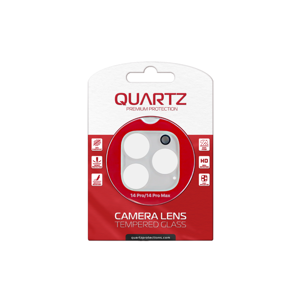 QUARTZ Back Camera Tempered Glass for iPhone 14 Pro / 14 Pro Max (CLEAR)