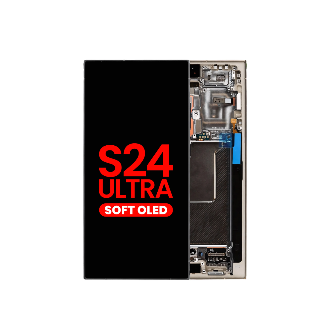 OLED Assembly with Frame for Galaxy S24 Ultra (S928) (TITANIUM GRAY) (Aftermarket OLED)