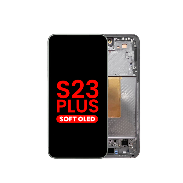 Ensamblaje de OLED con marco para Galaxy S23 Plus (S916) (PHANTOM BLACK) (OLED de repuesto)