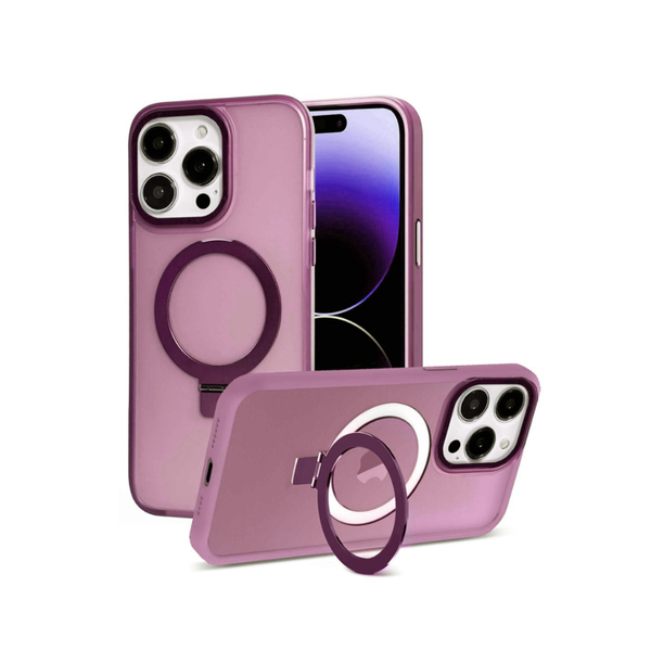 Funda de carga inalámbrica de carbono con soporte de anillo - ROSA para iPhone 13 Pro Max