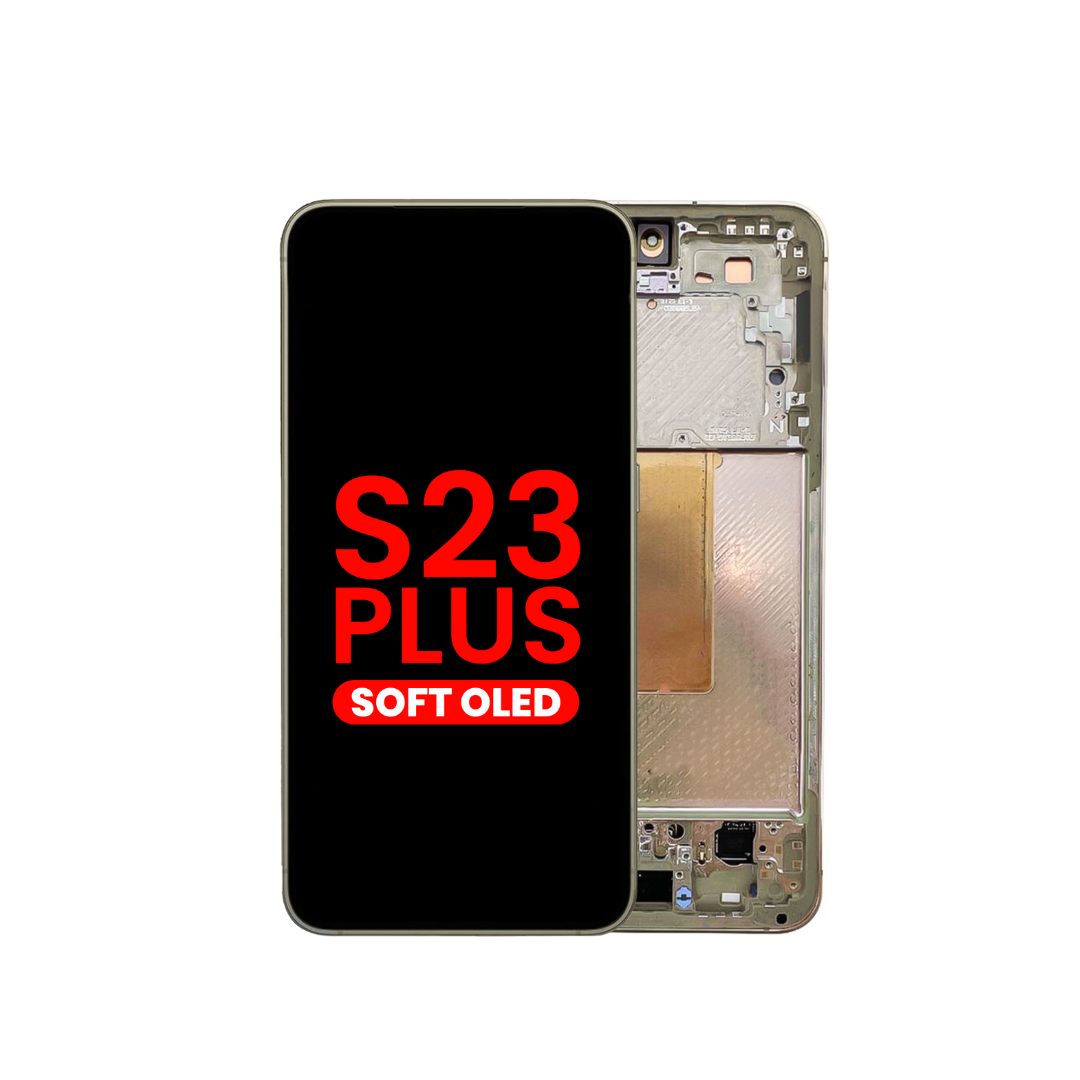 OLED Assembly with Frame for Galaxy S23 Plus (S916) (CREAM) (Aftermarket OLED)