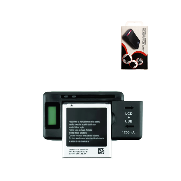 Universal Cell Phone Battery Charger with USB Output