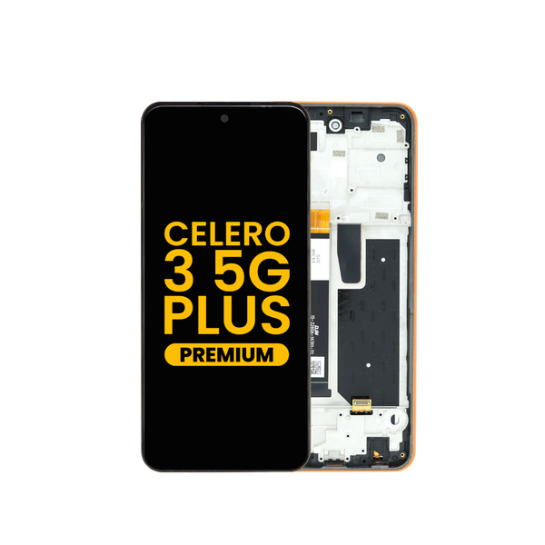 LCD Assembly with Frame for Boost Mobile Celero 3 5G Plus (ORANGE) (Premium)