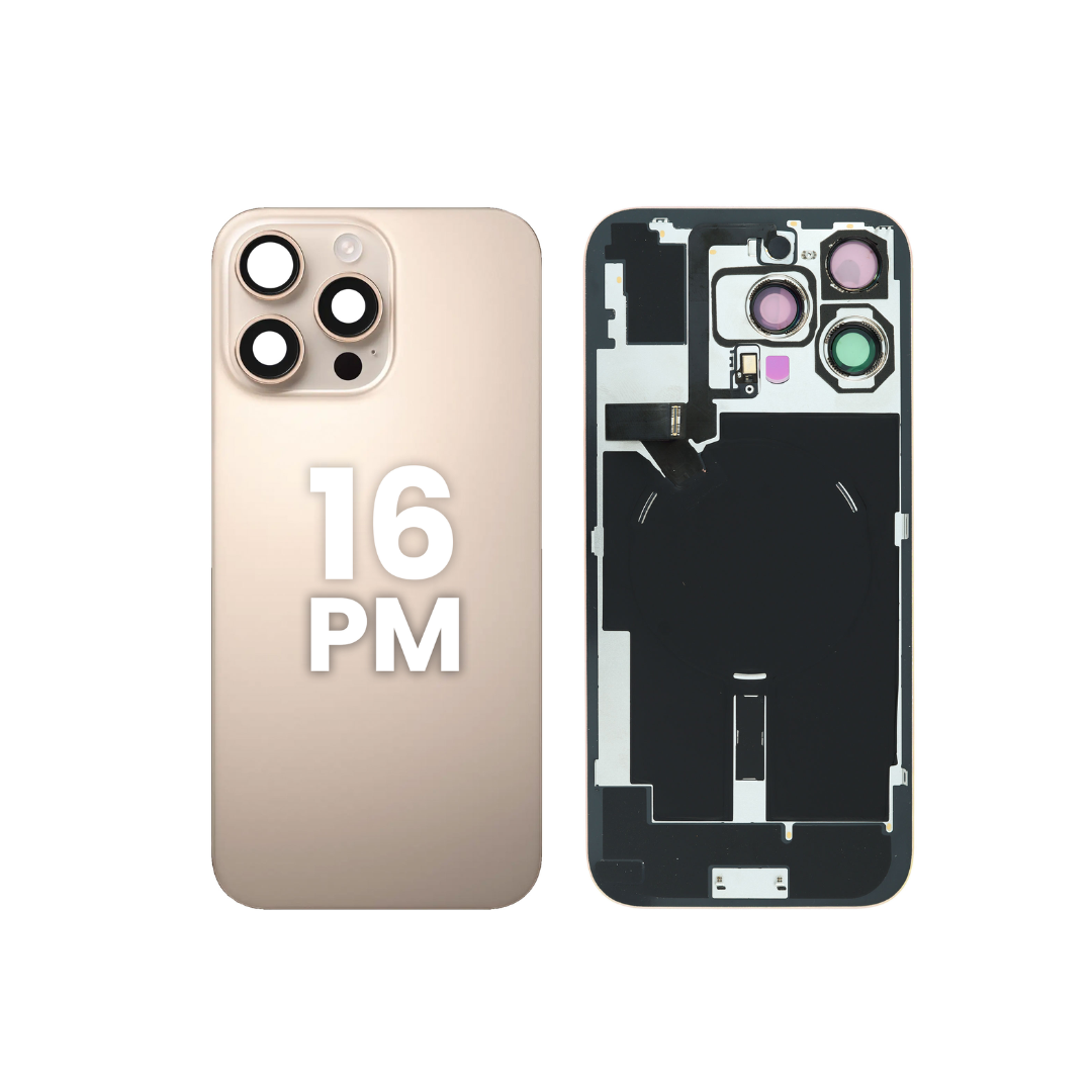 Back Glass with Wireless NFC and MagSafe Magnet for iPhone 16 Pro Max  (NO LOGO) (DESERT TITANIUM)
