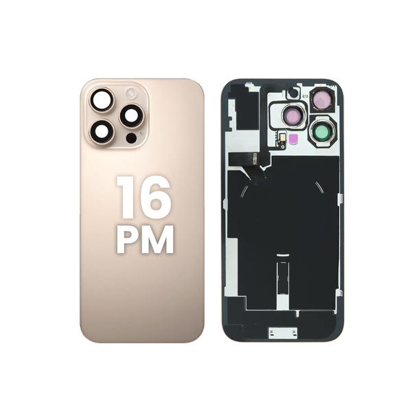 Back Glass with Wireless NFC and MagSafe Magnet for iPhone 16 Pro Max  (NO LOGO) (DESERT TITANIUM)