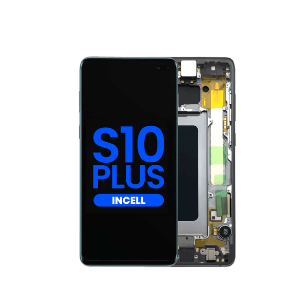 LCD Assembly with Frame for Galaxy S10 Plus (G975) (without Fingerprint Sensor) (PRISM BLACK) (Aftermarket Incell)