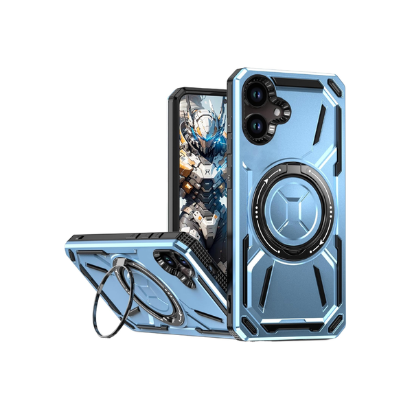 Full-Body Rugged Shockproof Case with Built-in Ring Holder - BLUE for Galaxy A06