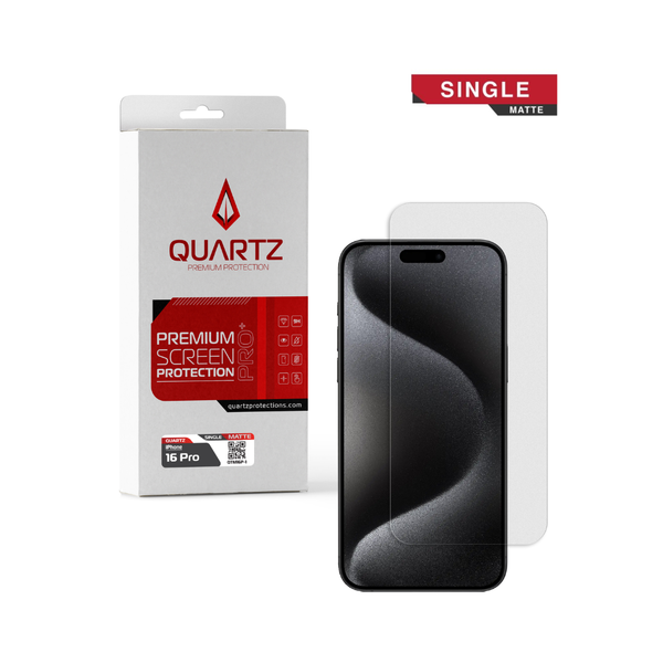 QUARTZ Matte Tempered Glass for iPhone 16 Pro / 17 / 17 Pro