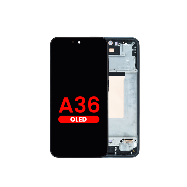 OLED Assembly with Frame for Galaxy A36 (A366/2025) (BLACK) (Aftermarket OLED)