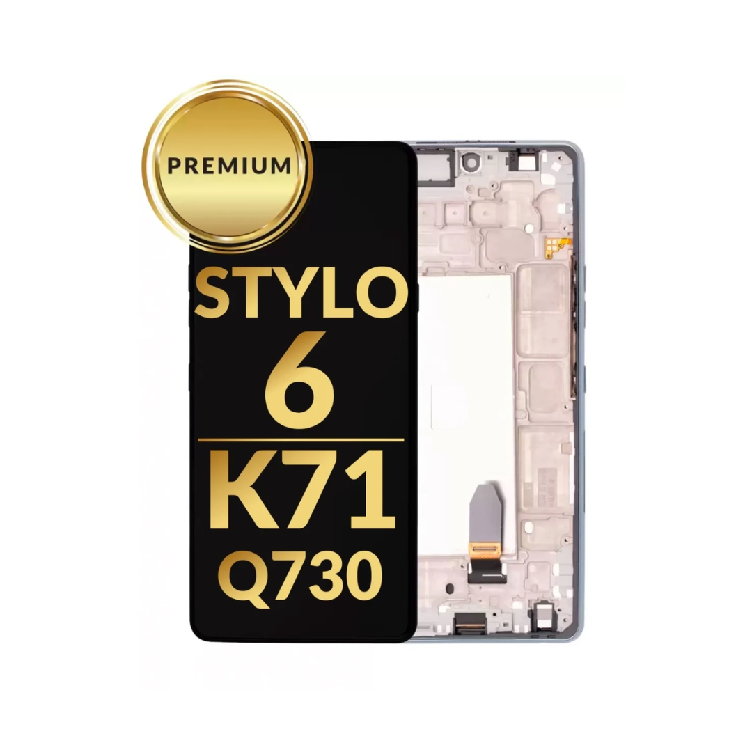 LCD Assembly with Frame for LG Stylo 6 / K71 (Q730) (SILVER) (Premium)