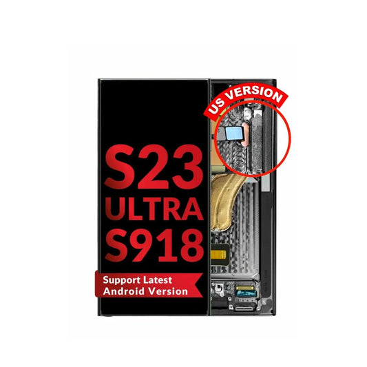 Samsung Galaxy S23 Ultra S918 OLED Assembly w/Frame (PHANTOM BLACK) (Aftermarket)