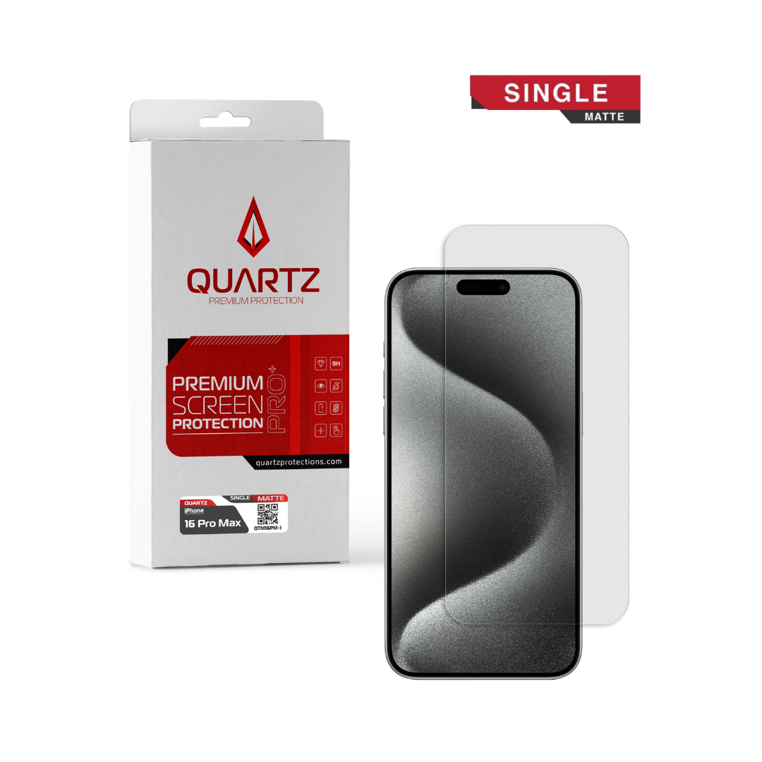 QUARTZ Matte Tempered Glass for iPhone 16 Pro Max / 17 Pro Max