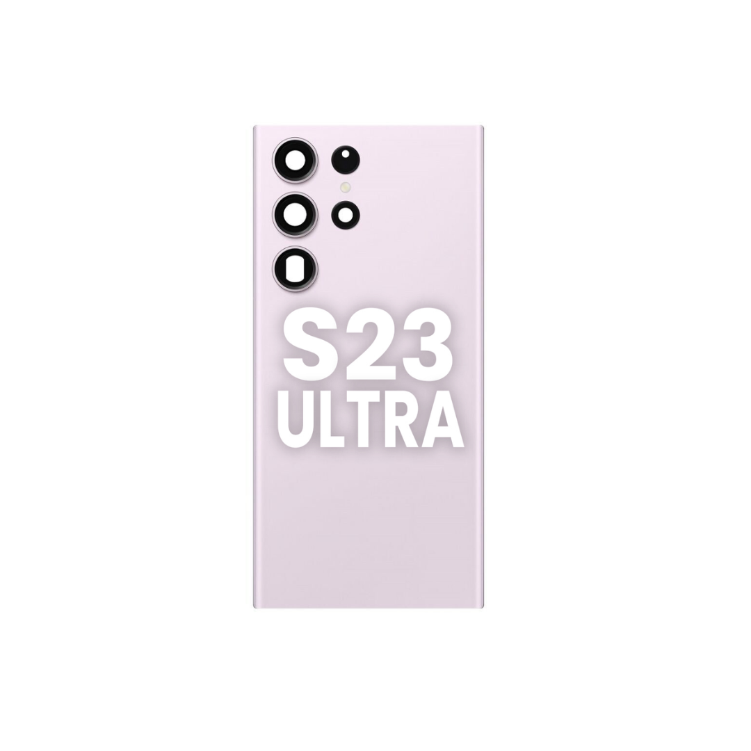 Back Glass with Camera Lens and Adhesive for Galaxy S23 Ultra (LAVENDER)