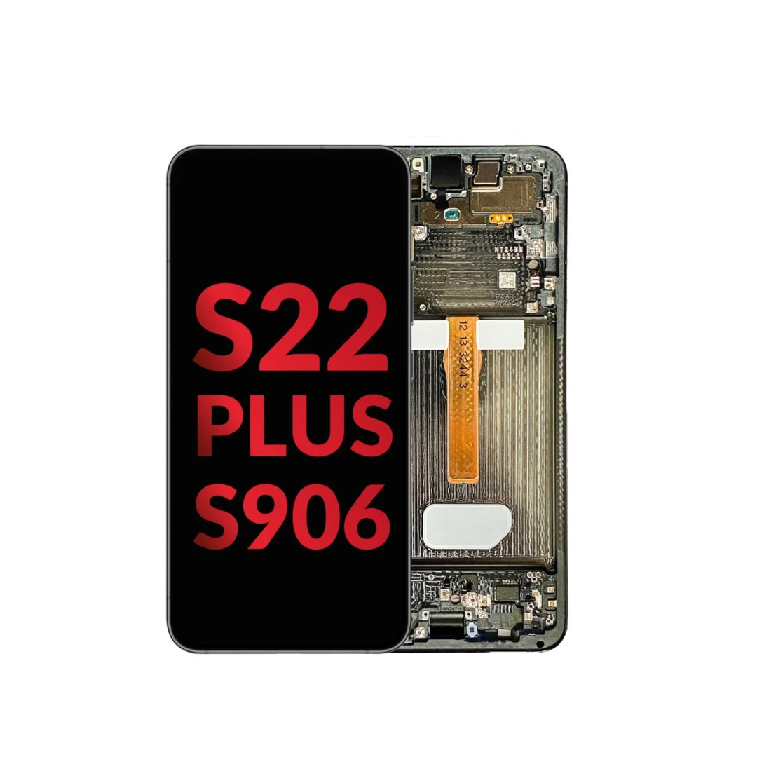 OLED Assembly with Frame for Galaxy S22 Plus (S906) (PHANTOM BLACK) (Aftermarket OLED)