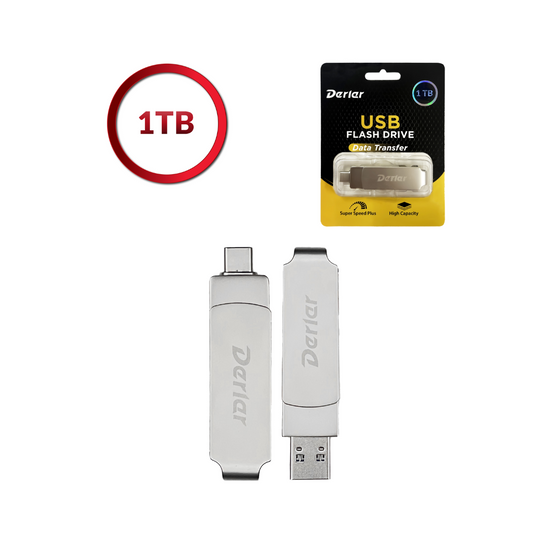 Derlar Dual USB 3.2 Type A + C USB Flash Drive (1TB)