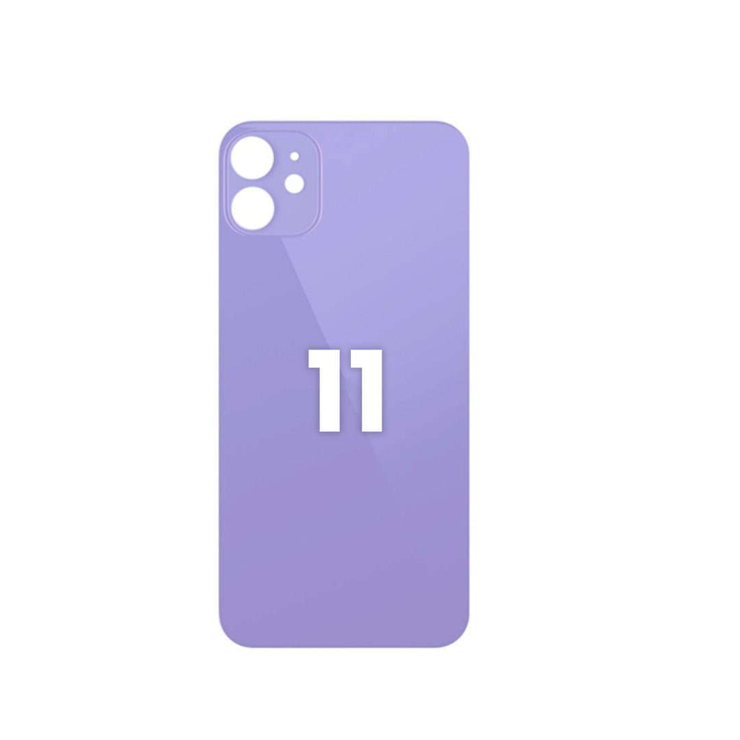 Back Glass with Bigger Camera Hole for iPhone 11  (NO LOGO) (PURPLE)