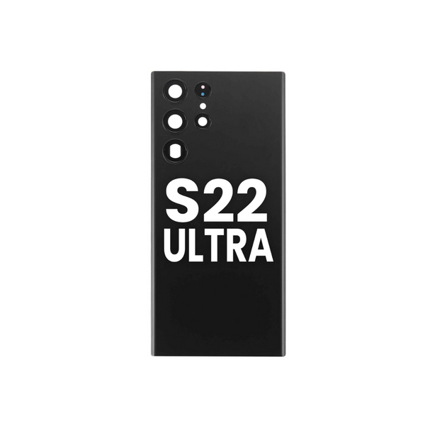 Back Glass with Camera Lens and Adhesive for Galaxy S22 Ultra (PHANTOM BLACK)