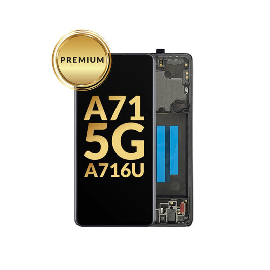 samsung Galaxy A71 5G (A716U / 2020) OLED Assembly with Frame (BLACK) (Premium)