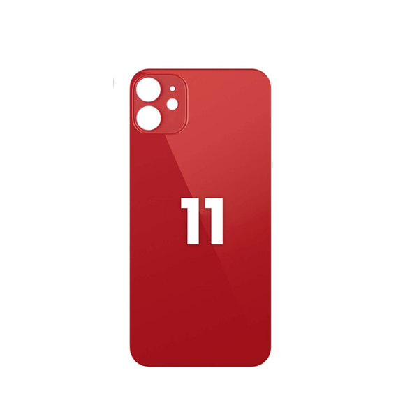 Back Glass with Bigger Camera Hole for iPhone 11  (NO LOGO) (RED)